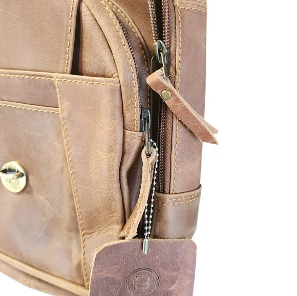 Bellvari Brown Leather Backpack - Picture 5 of 13